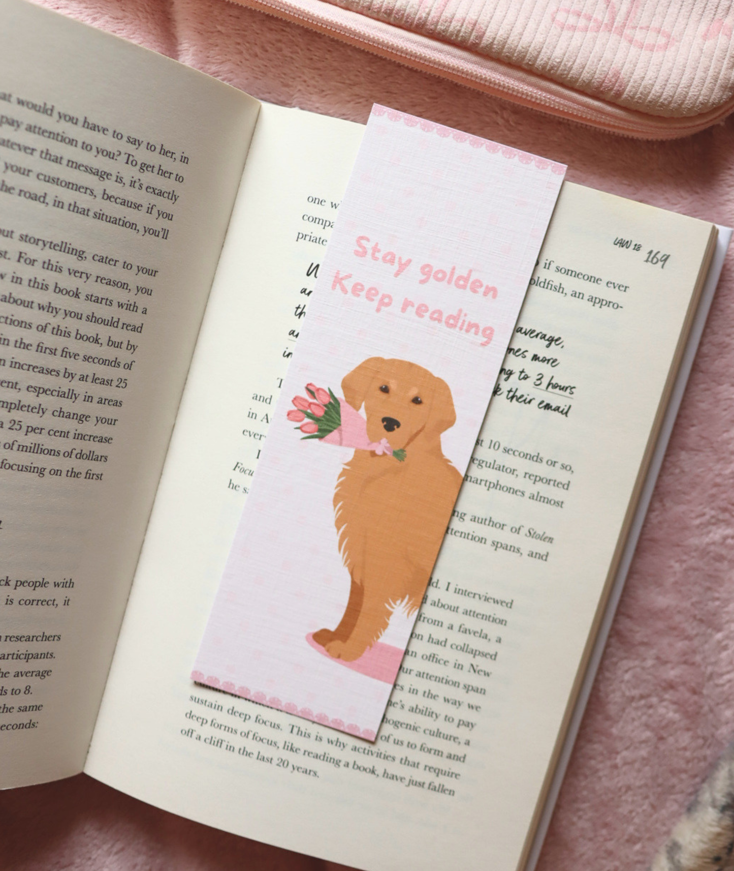 Stay Golden, Keep Reading Golden Retreiver Bookmark
