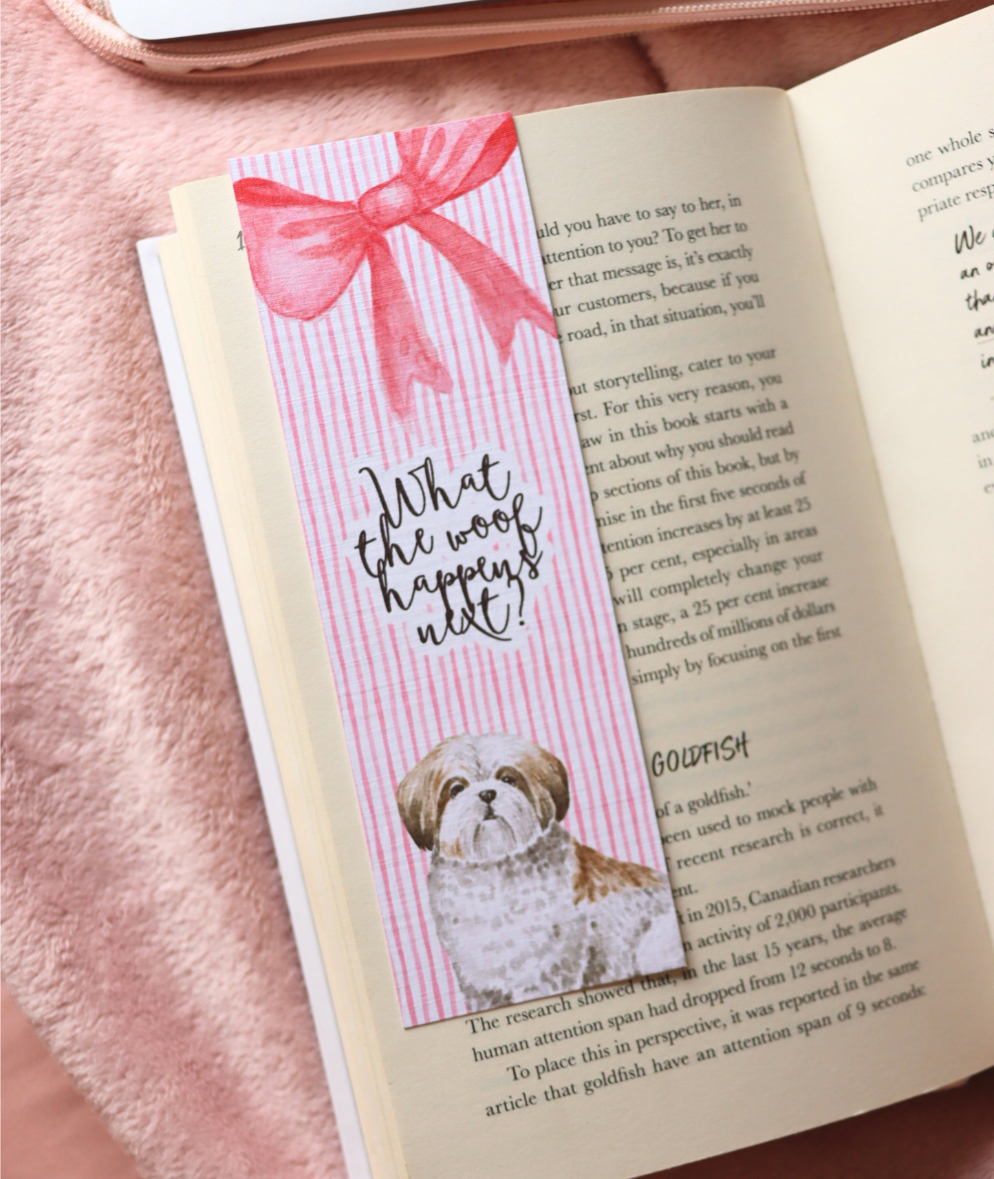 What the Woof Happens Next? Linen Bookmark – Multiple Dog Breeds