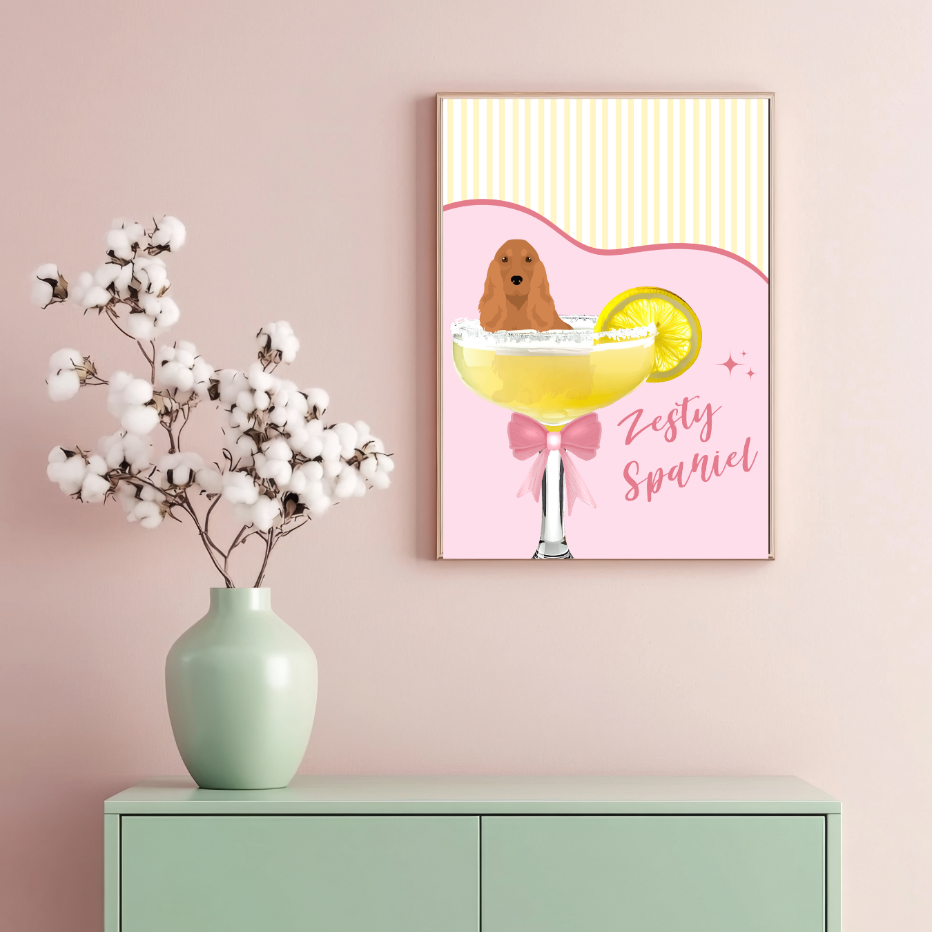 Zesty Spaniel Lemon Print