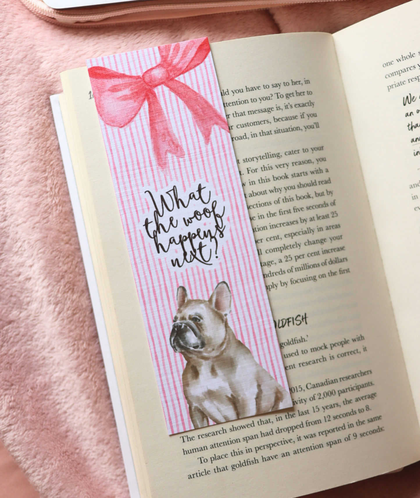 What the Woof Happens Next? Linen Bookmark – Multiple Dog Breeds