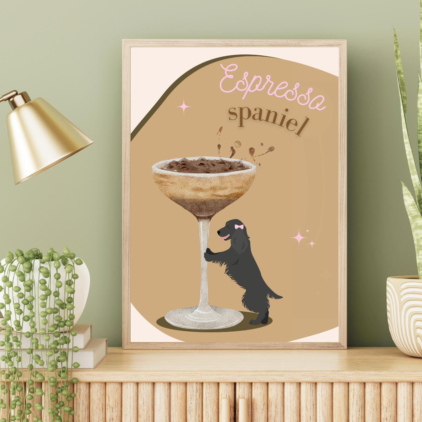Espresso Spaniel Print