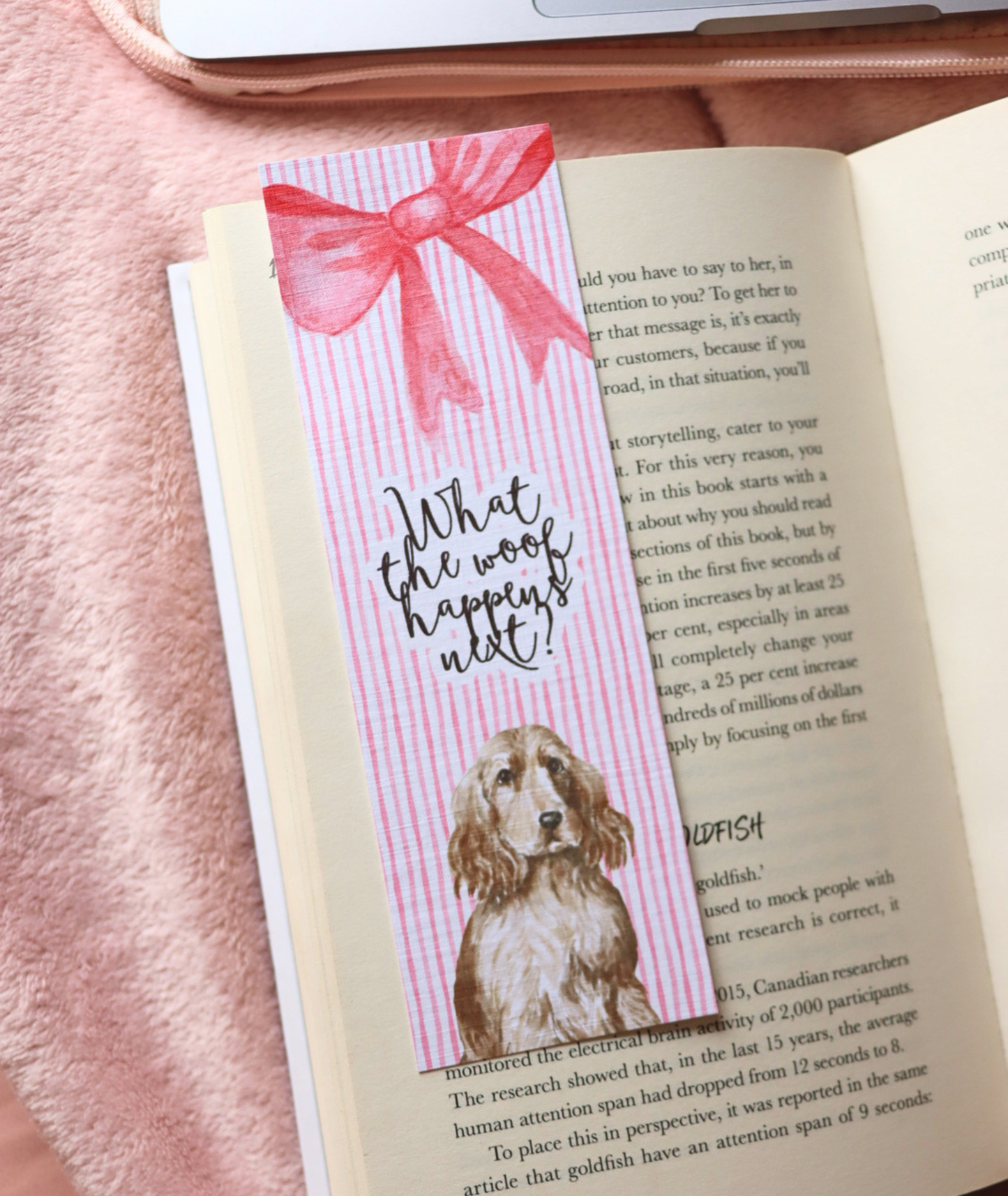 What the Woof Happens Next? Linen Bookmark – Multiple Dog Breeds