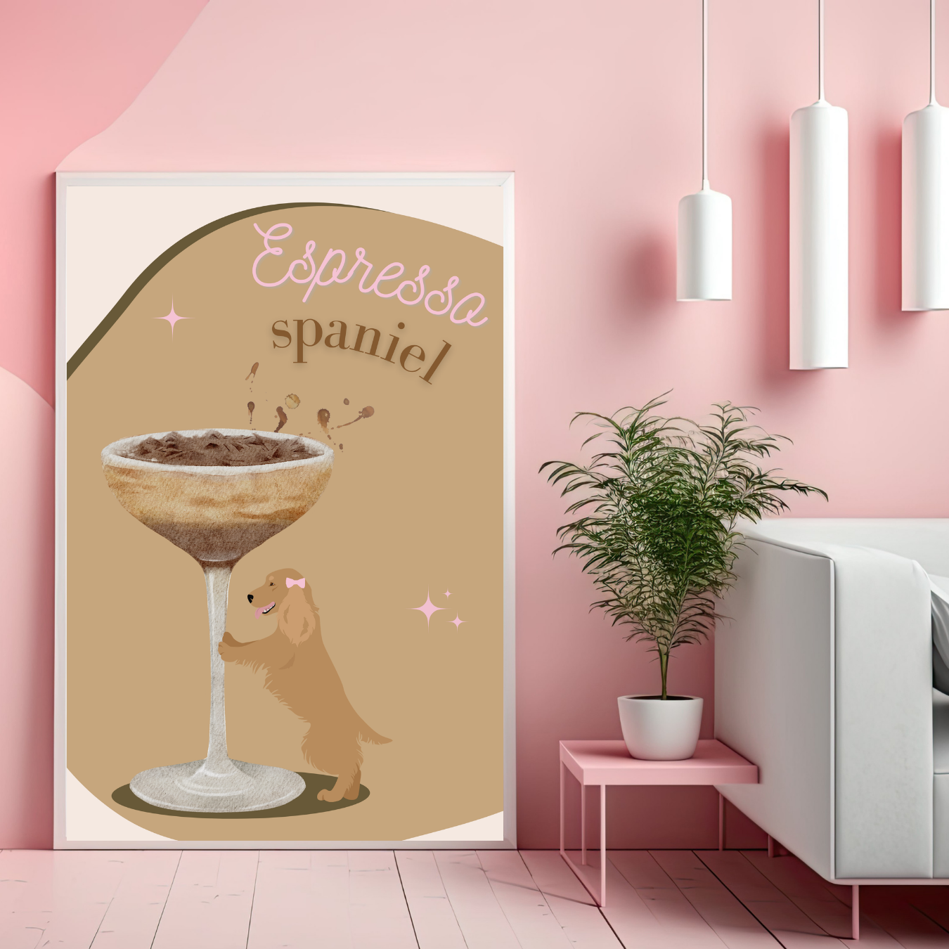 Espresso Spaniel Print