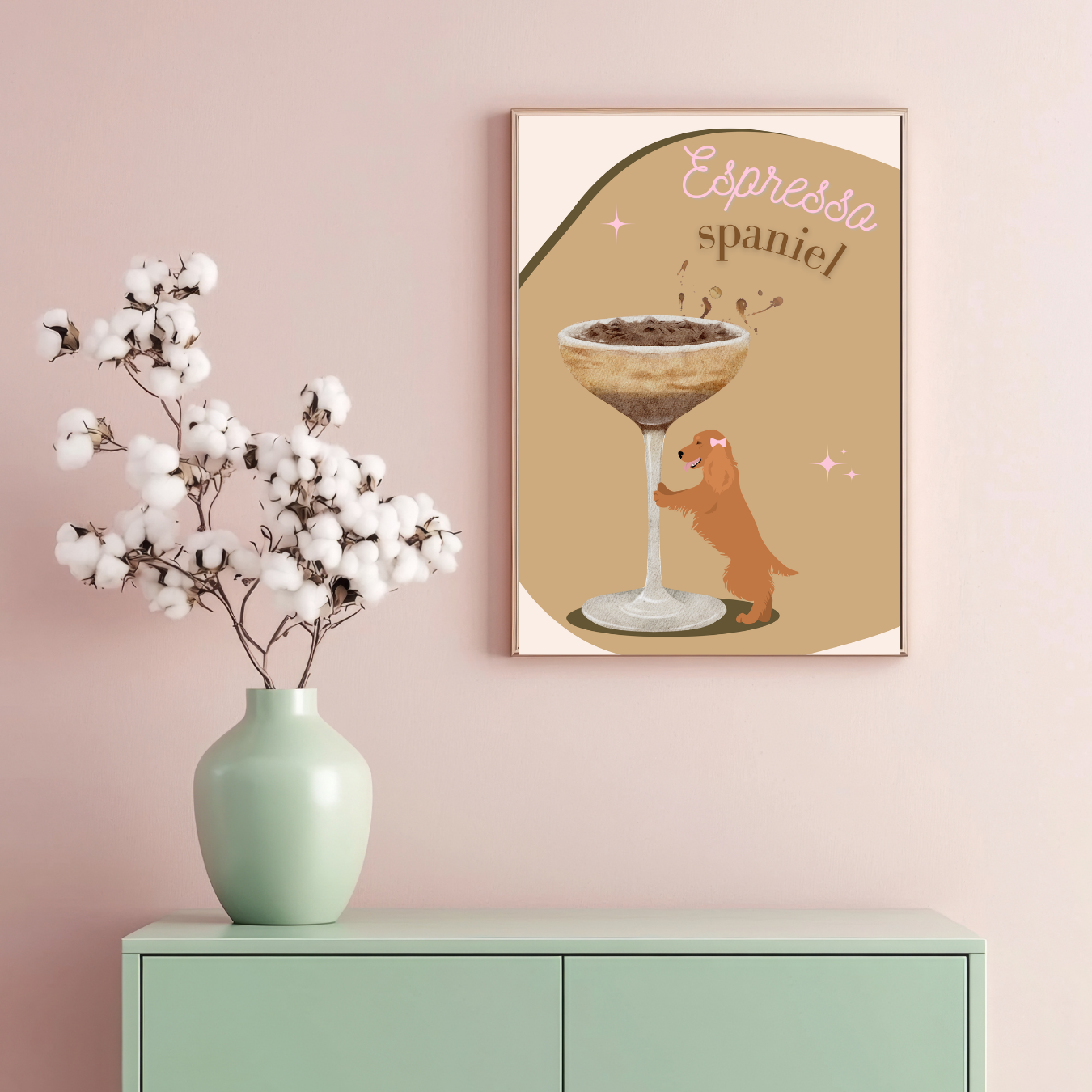 Espresso Spaniel Print