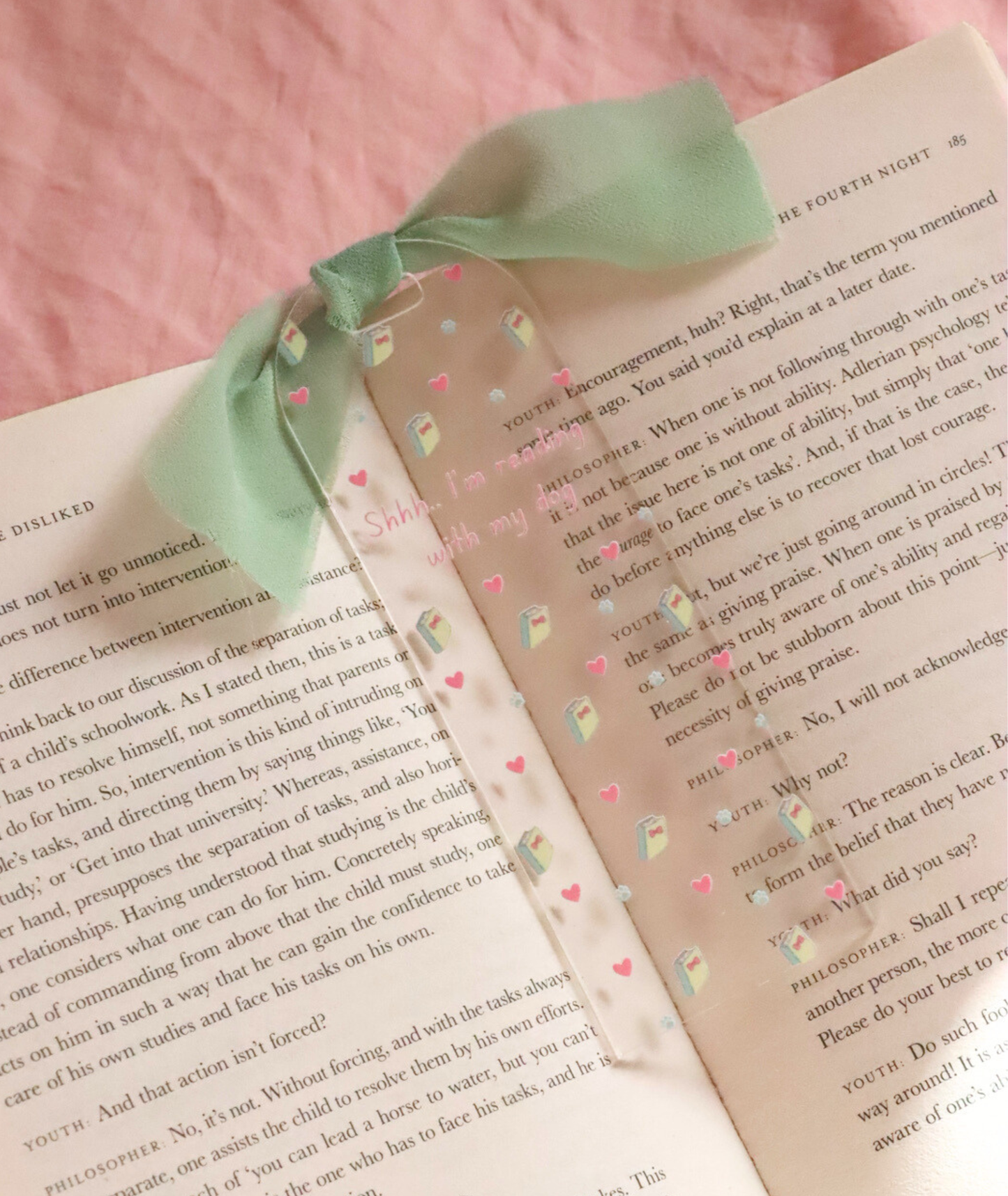 Shhh.. I'm Reading With My Dog Acrylic Bookmark