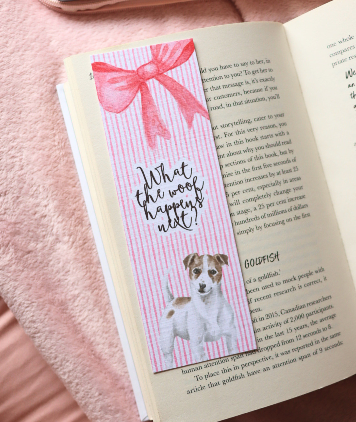What the Woof Happens Next? Linen Bookmark – Multiple Dog Breeds