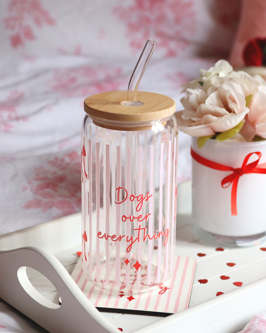 Dogs Over Everything Bamboo Glass Cup