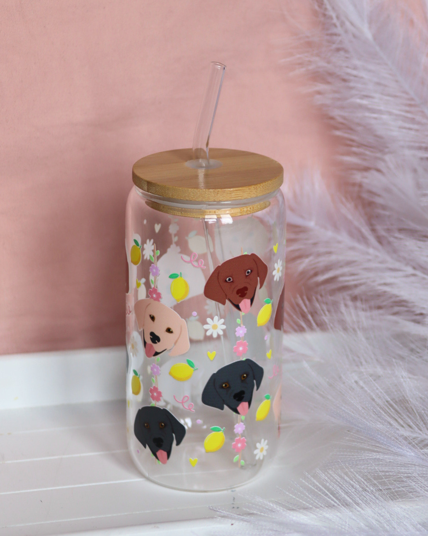 Labrador Lemon Picnic Glass Cup
