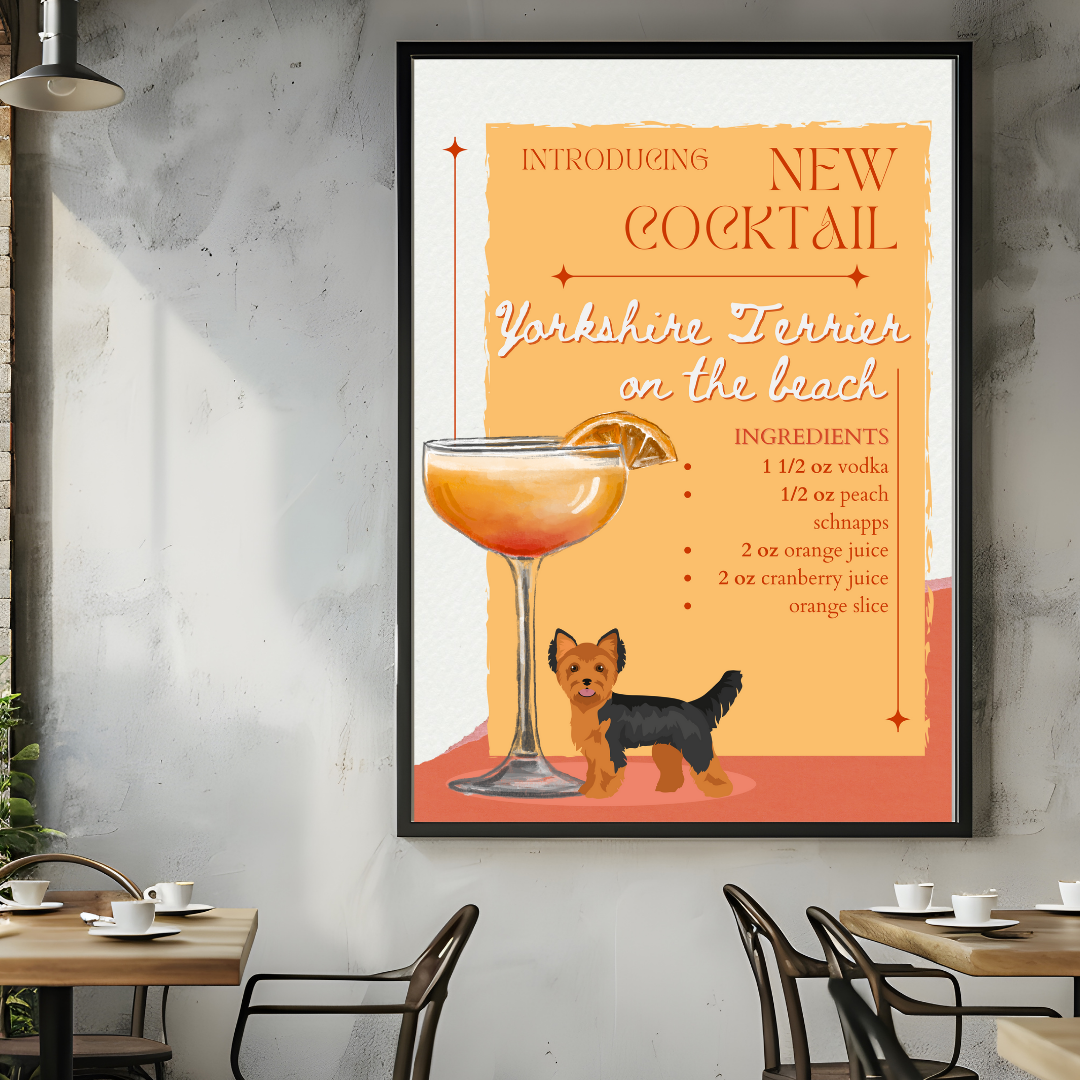 Yorkshire Terrier On The Beach Poster
