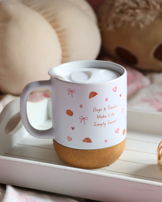 Dogs & Treats Make Life Simply Sweet - 13oz Coffee Mug with Cork Base