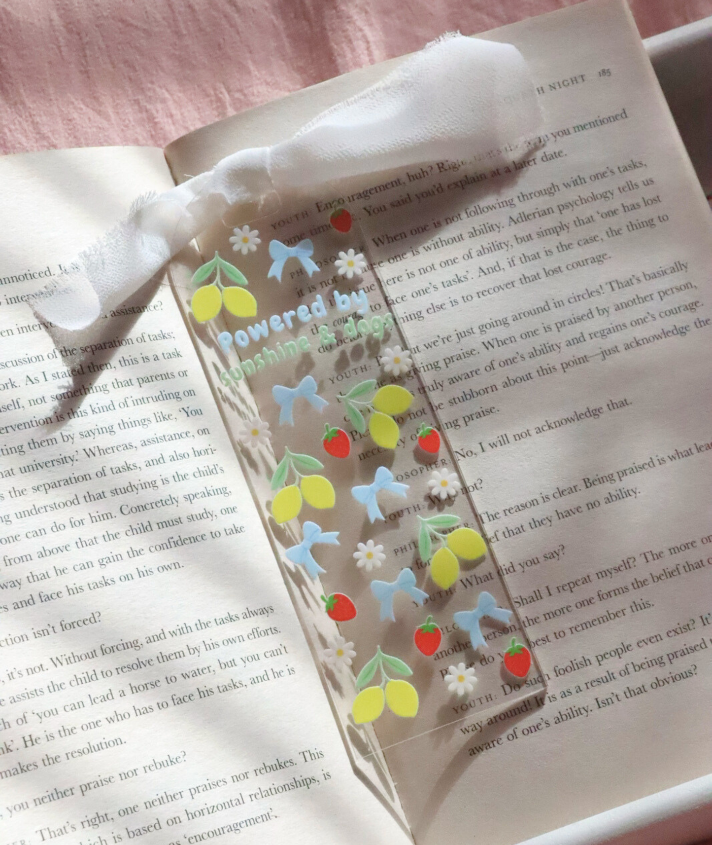Powered By Sunshine & Dogs Acrylic Bookmark