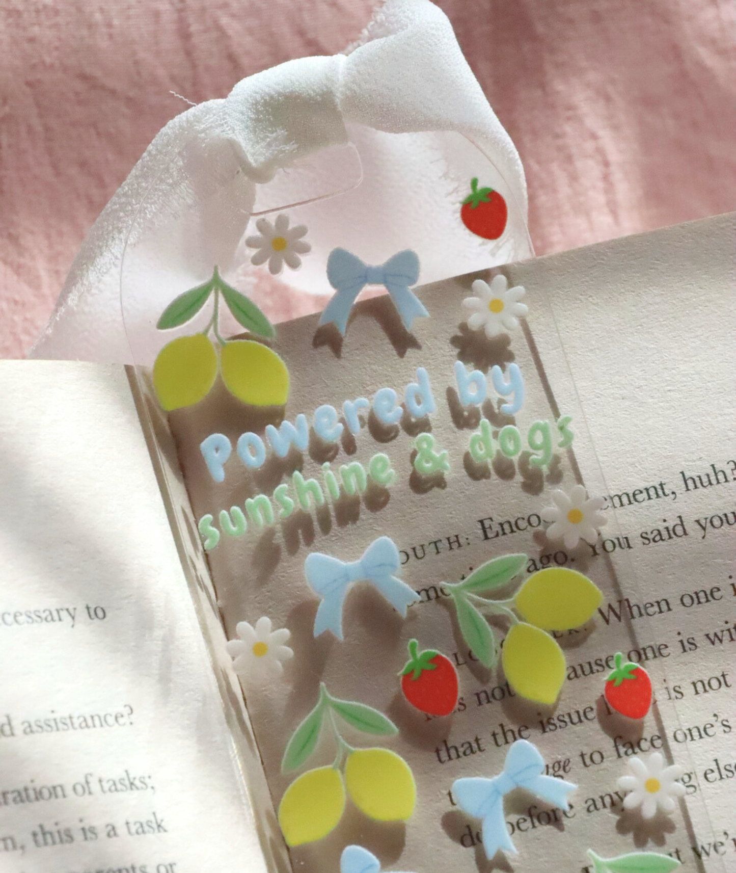 Powered By Sunshine & Dogs Acrylic Bookmark