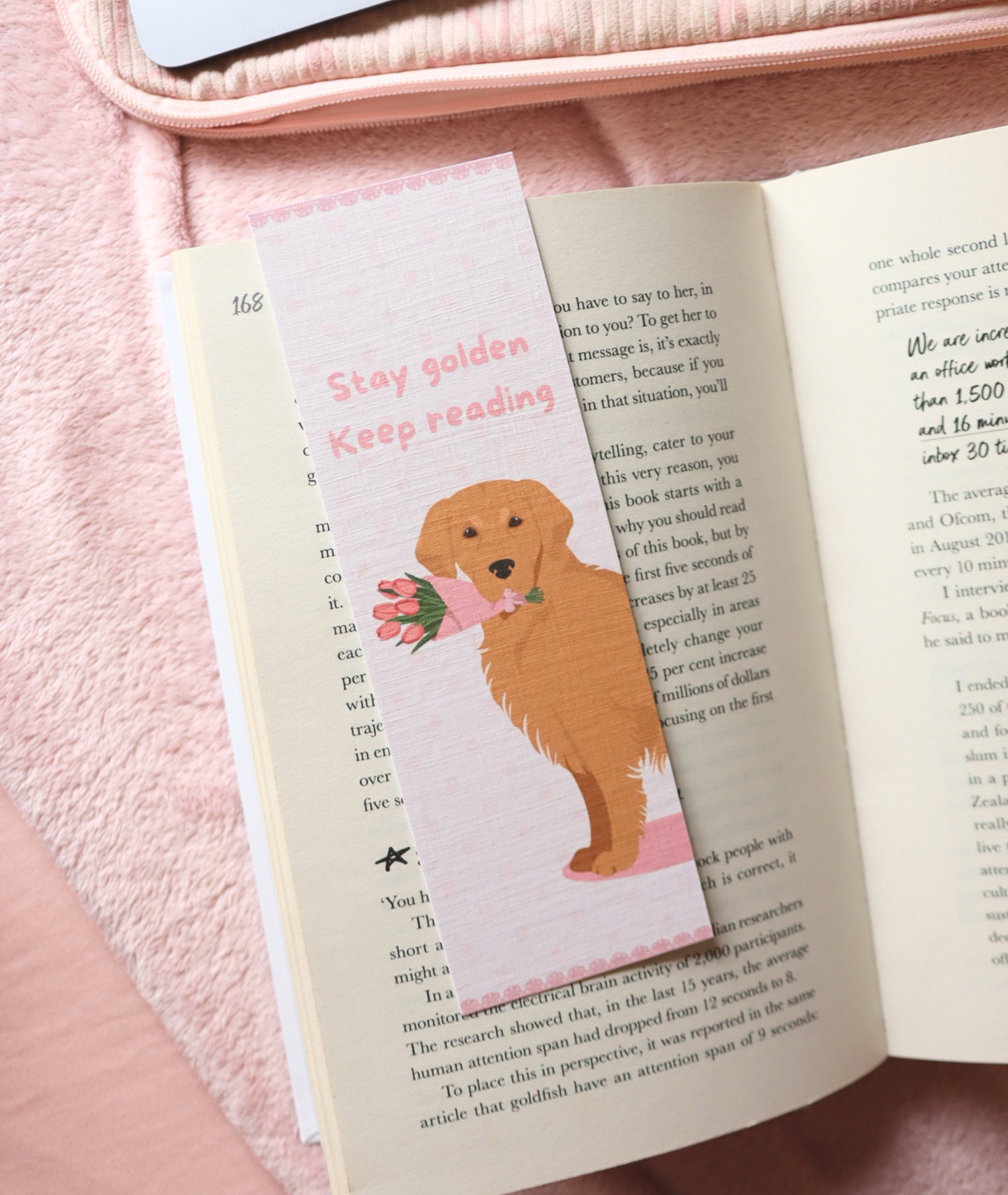 Stay Golden, Keep Reading Golden Retreiver Bookmark