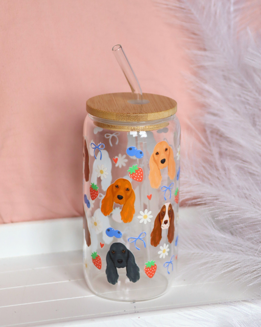 Cocker Spaniel Berry Dream Glass Cup