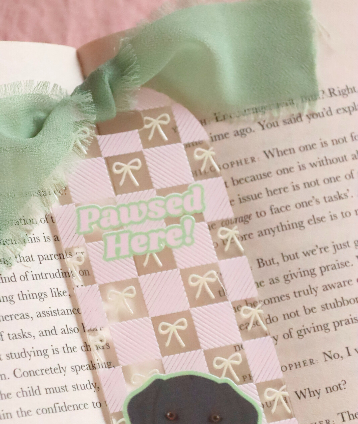 Pawsed Here Labrador Acrylic Bookmark