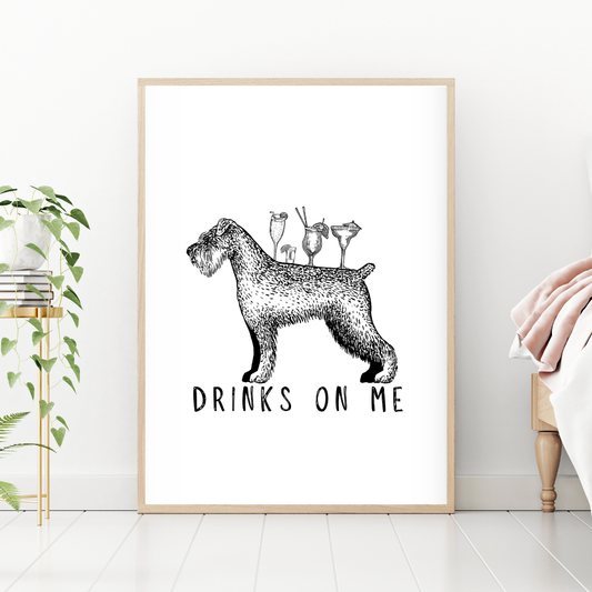Schnauzer Drinks On Me
