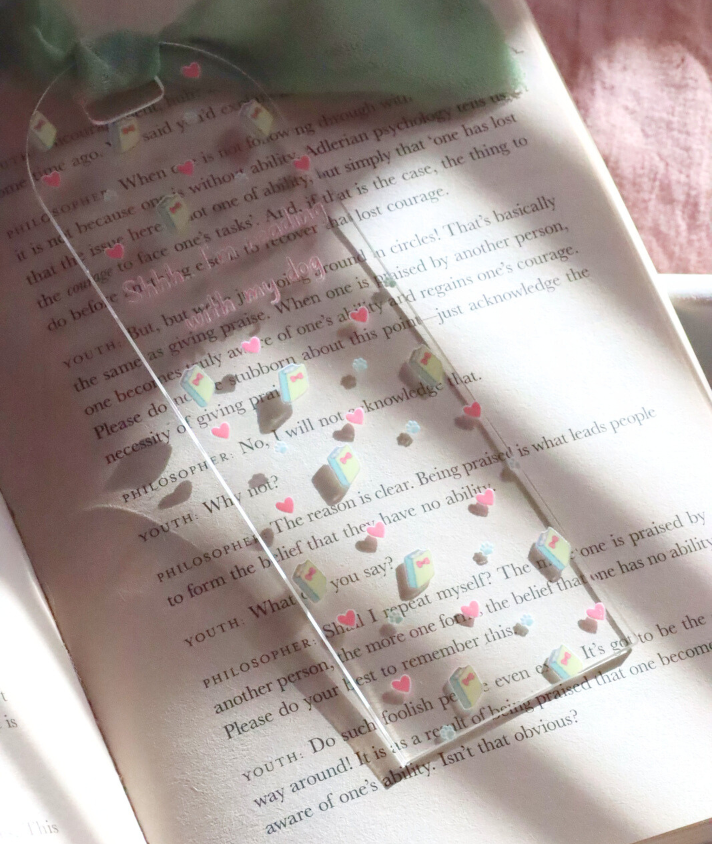 Shhh.. I'm Reading With My Dog Acrylic Bookmark