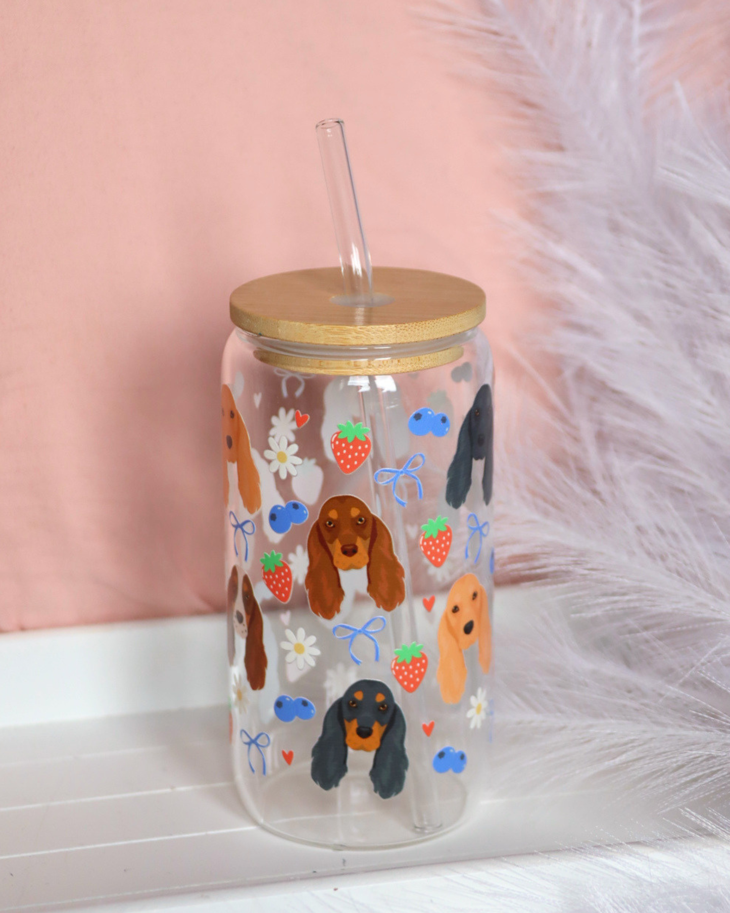 Cocker Spaniel Berry Dream Glass Cup