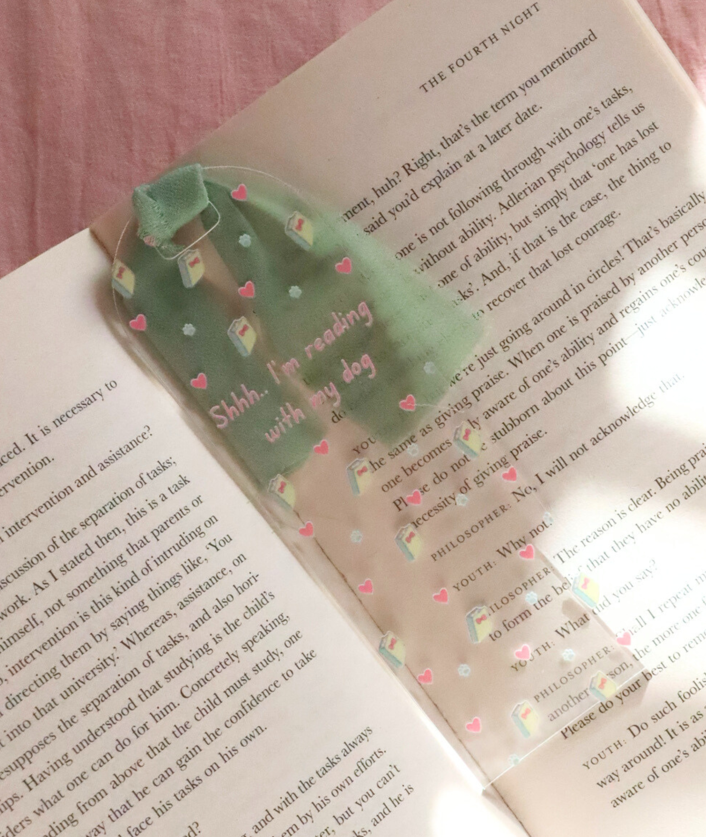 Shhh.. I'm Reading With My Dog Acrylic Bookmark