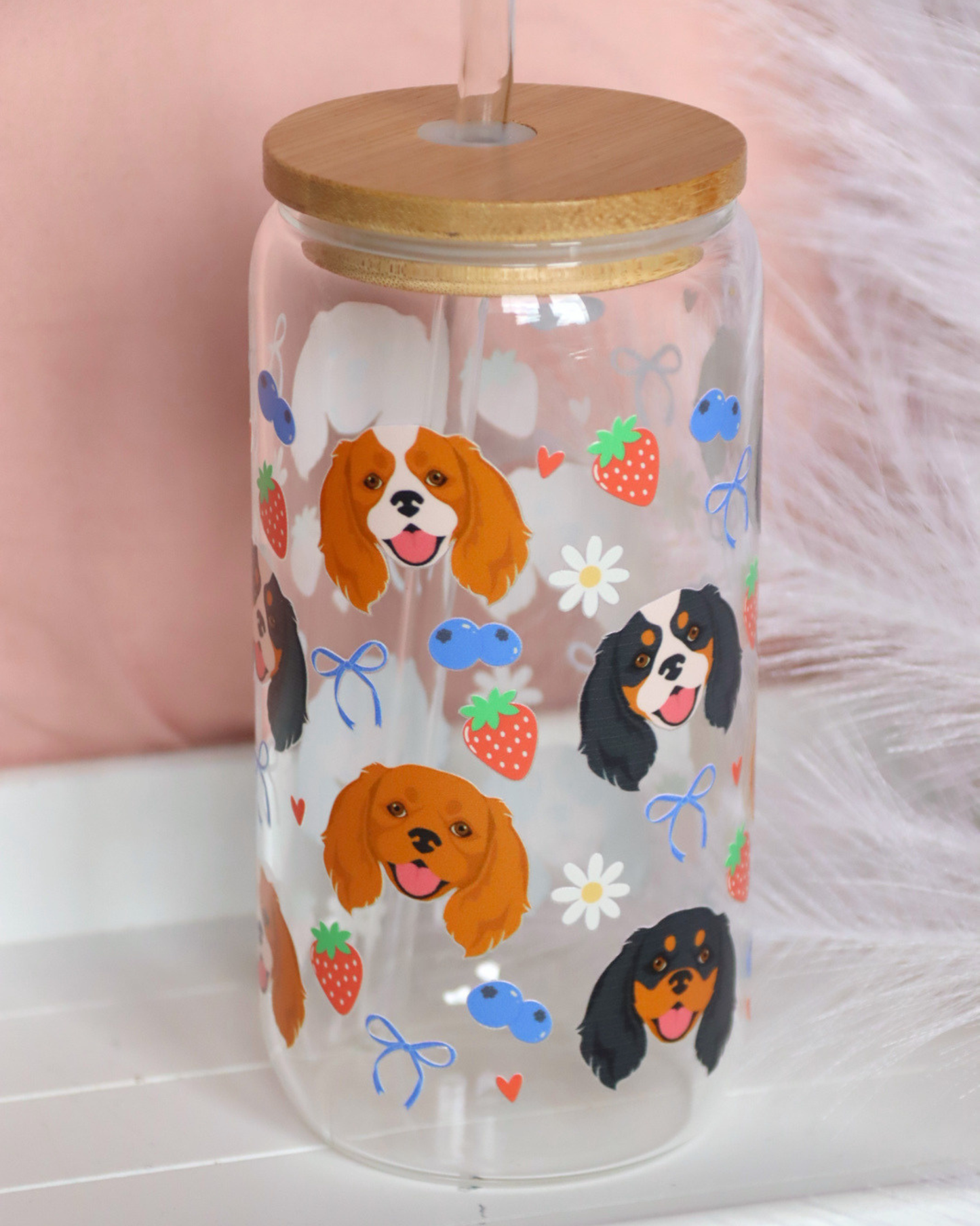 Cavalier King Charles Berry Dream Glass Cup