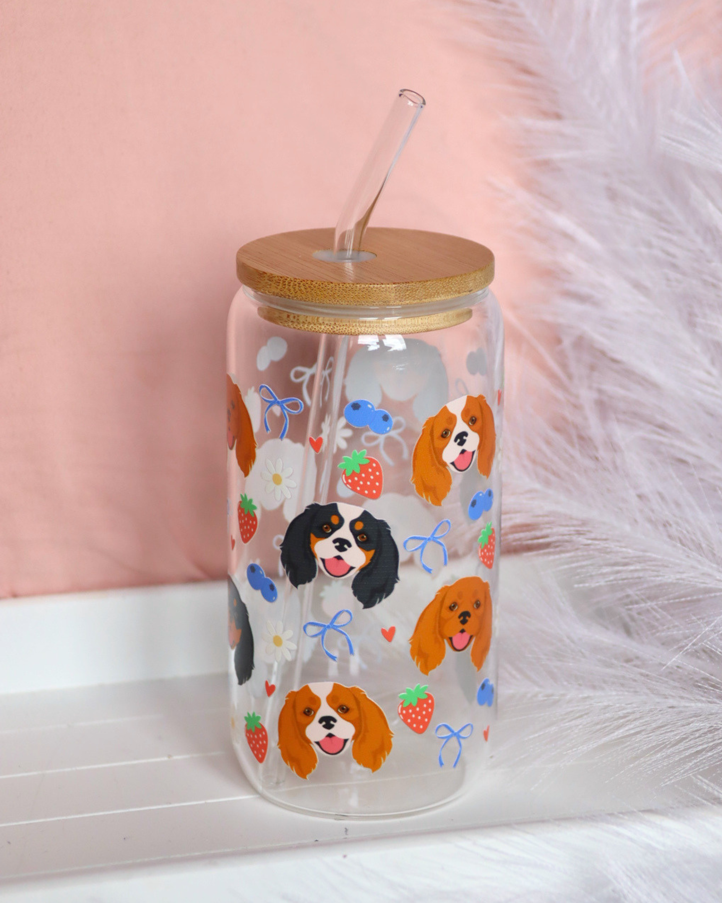 Cavalier King Charles Berry Dream Glass Cup