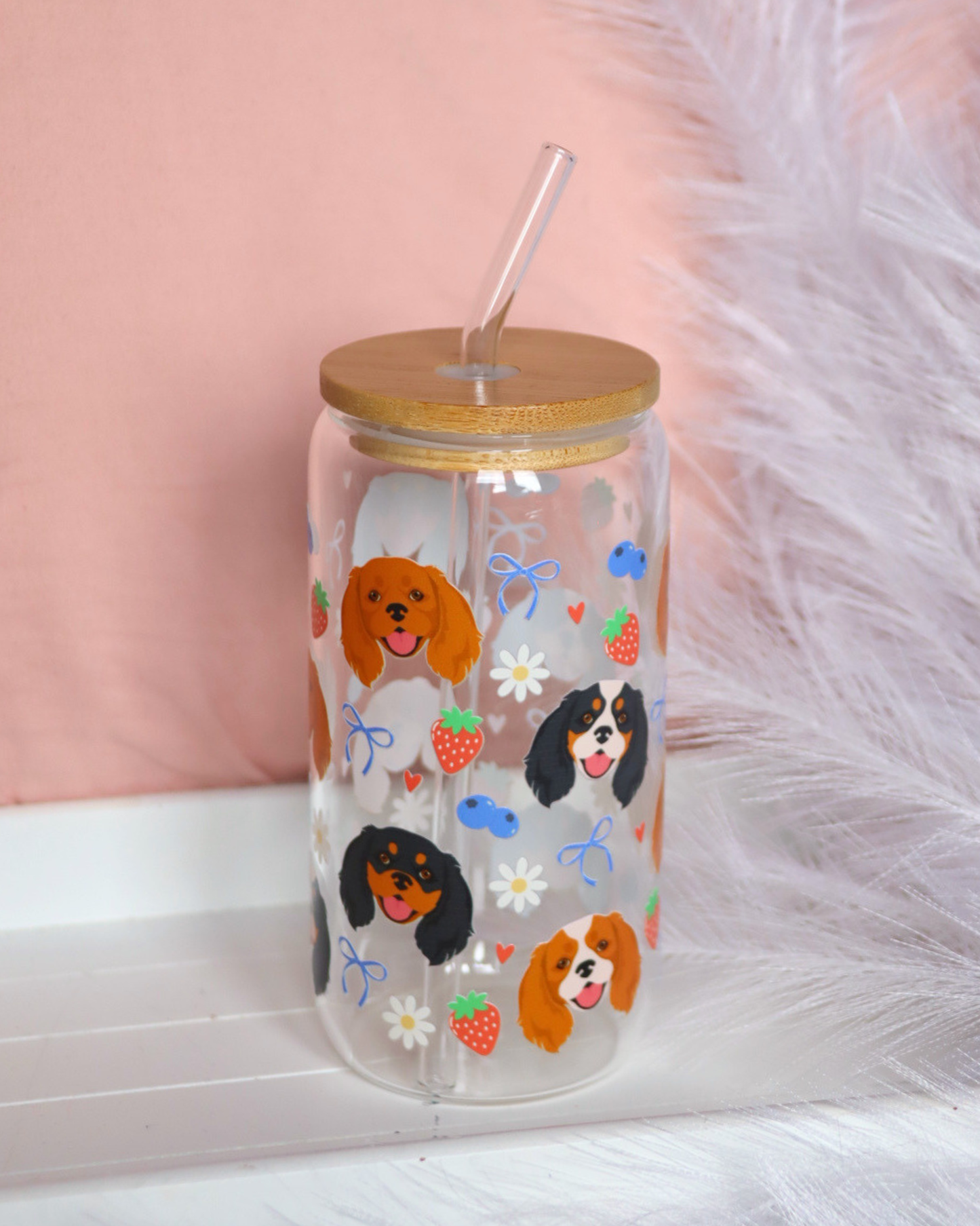 Cavalier King Charles Berry Dream Glass Cup