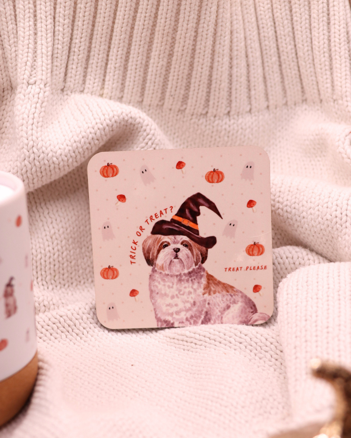 Witchy Dog Coasters - Multiple Dog Breed Options