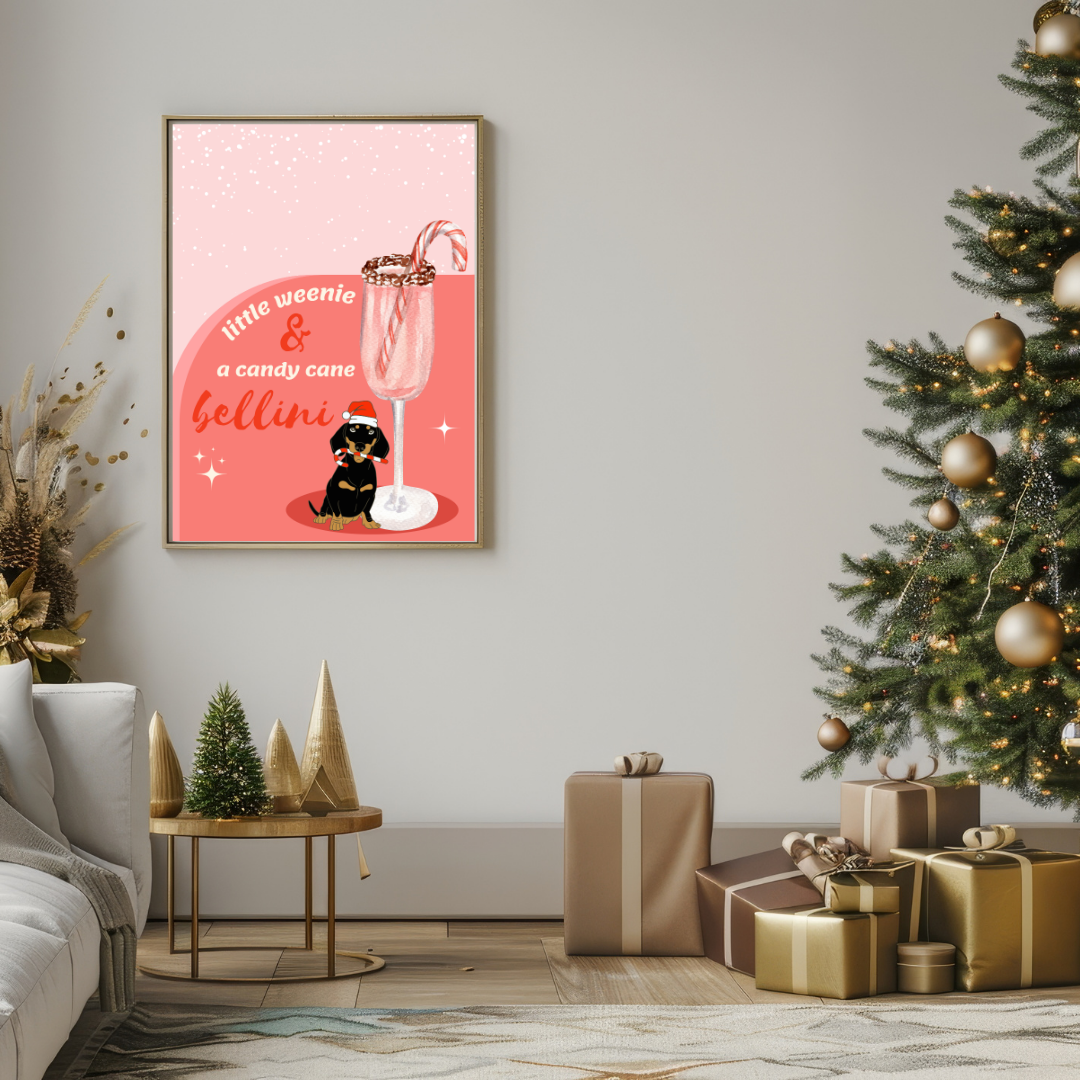 Little Weenie & A Candy Cane Bellini Poster