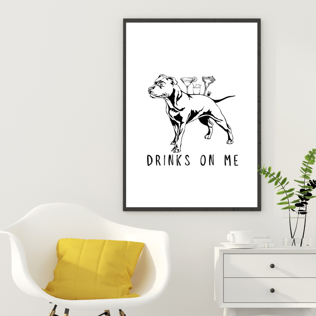 Staffordshire Terrier Drinks On Me