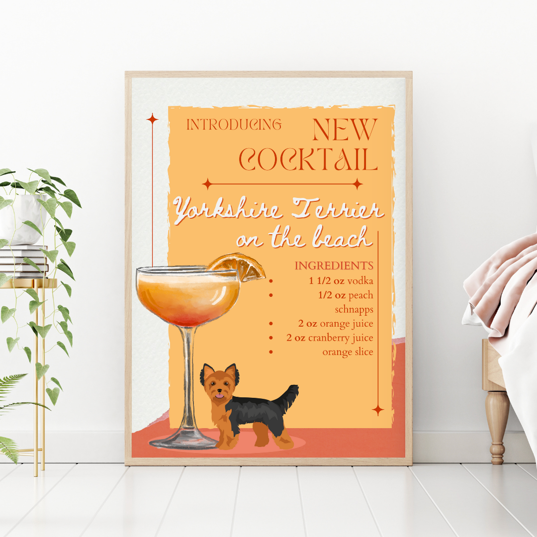 Yorkshire Terrier On The Beach Poster