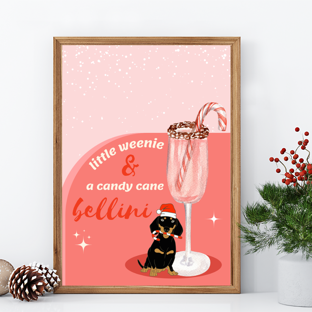 Little Weenie & A Candy Cane Bellini Poster