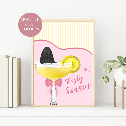 Zesty Spaniel Lemon Print