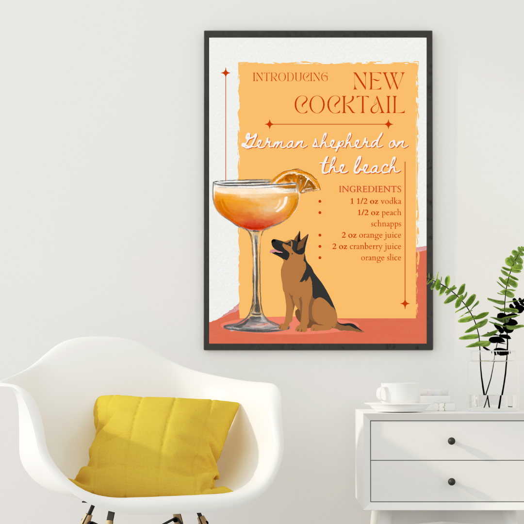 German Shepherd On The Beach Poster