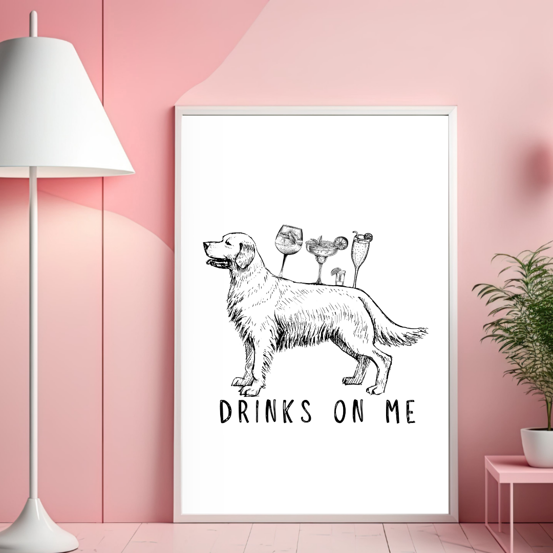 Golden Retriever Drinks On Me