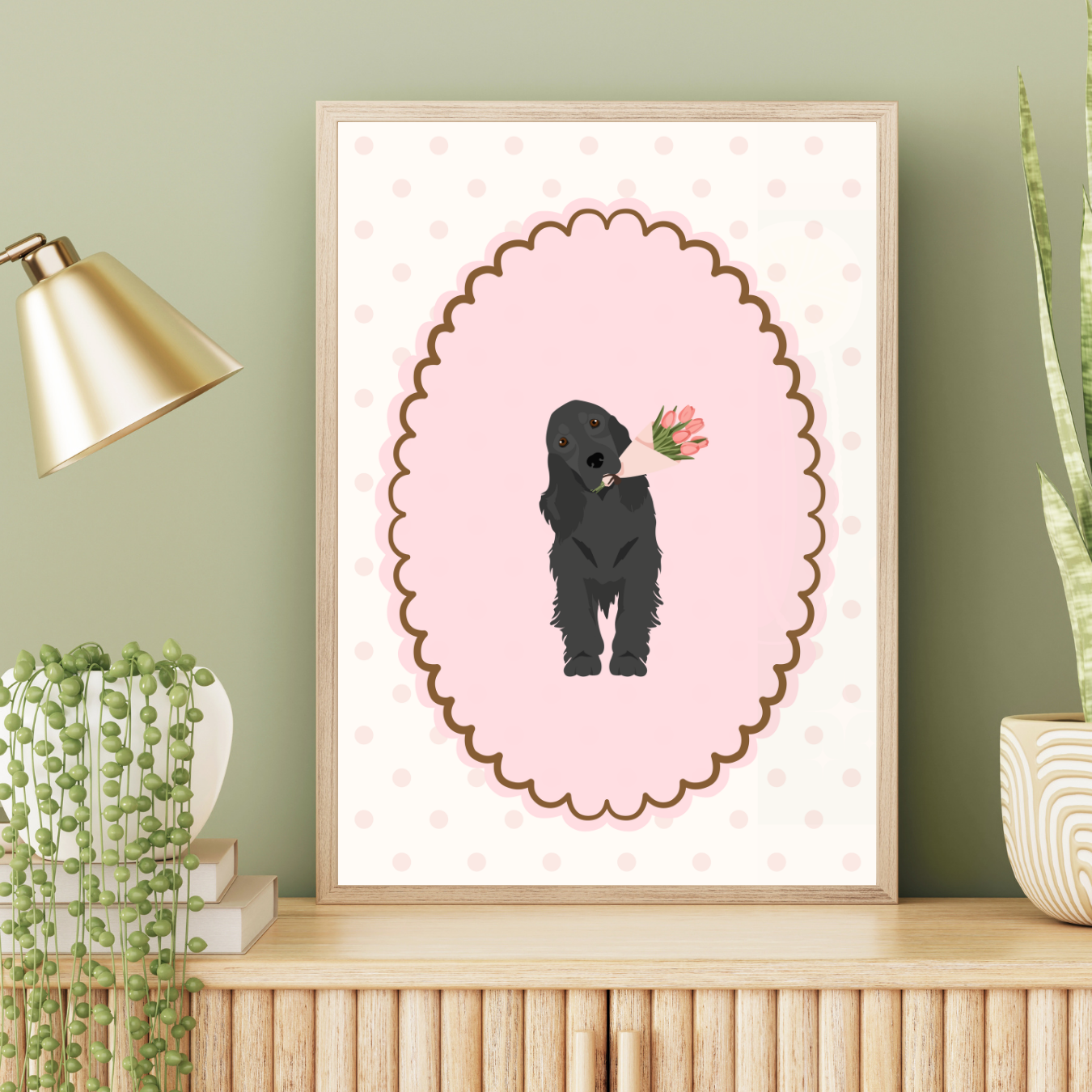 Tulip Cocker Spaniel Pokka Dot Print