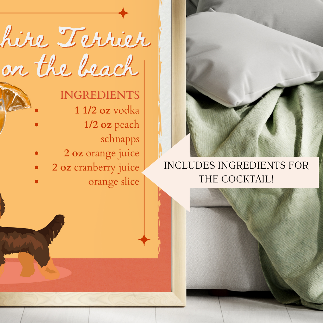 Yorkshire Terrier On The Beach Poster