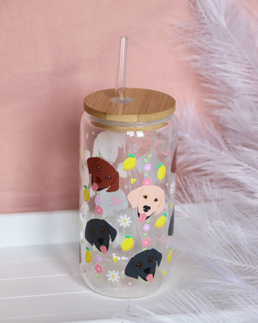Labrador Lemon Picnic Glass Cup