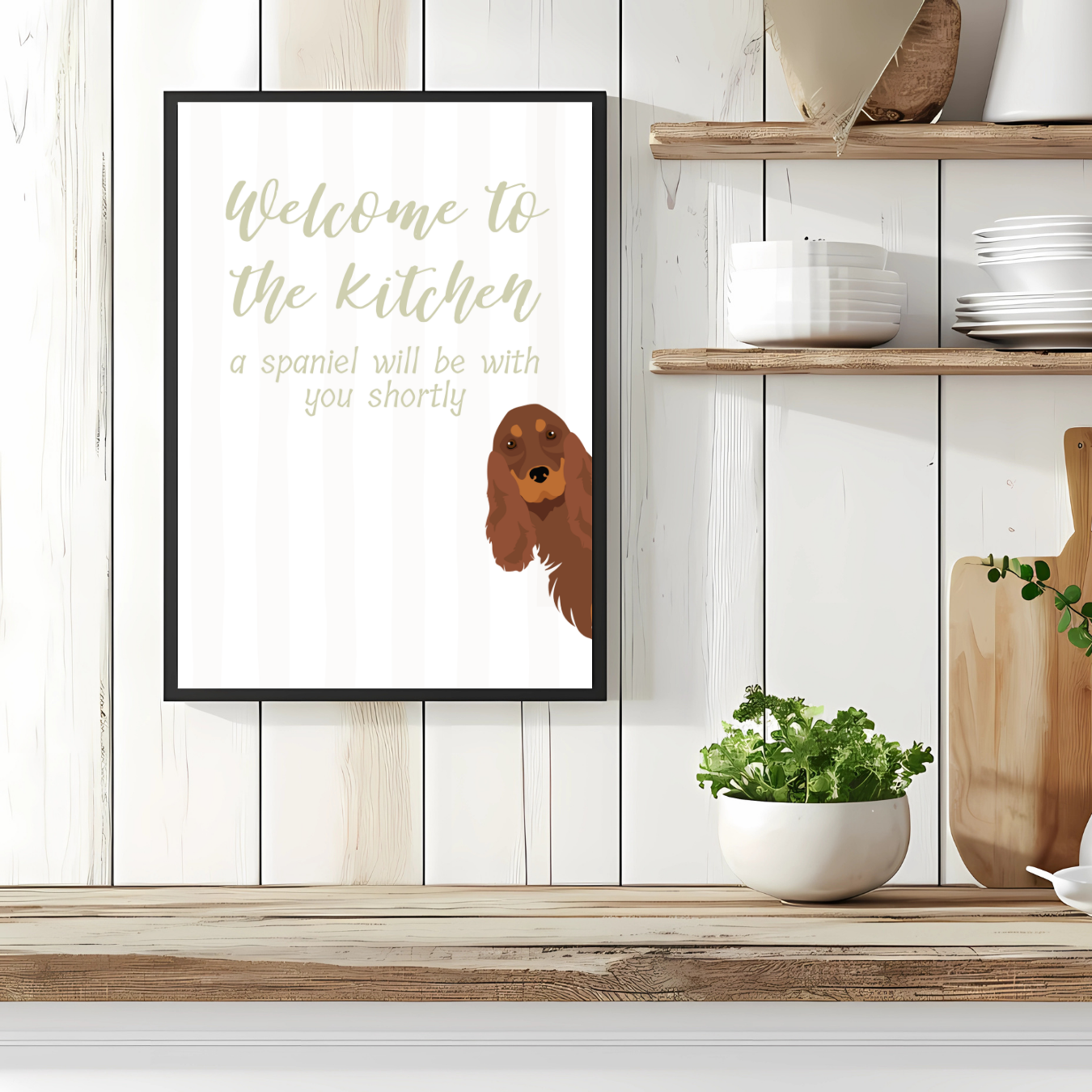 Welcome To The Kitchen Cocker Spaniel Print