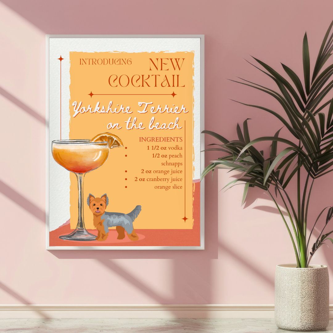Yorkshire Terrier On The Beach Poster