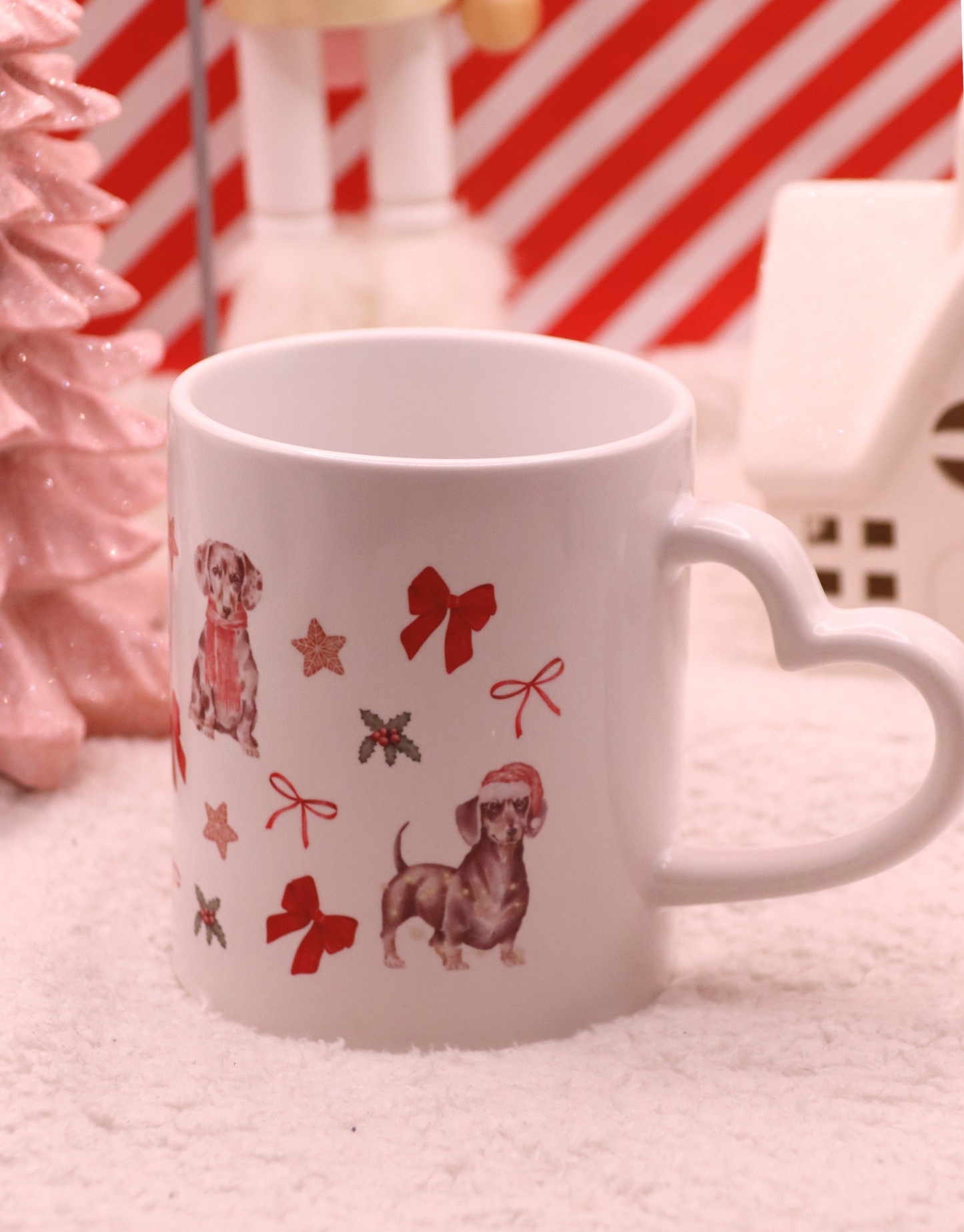 Dachshund Bow Christmas Mug