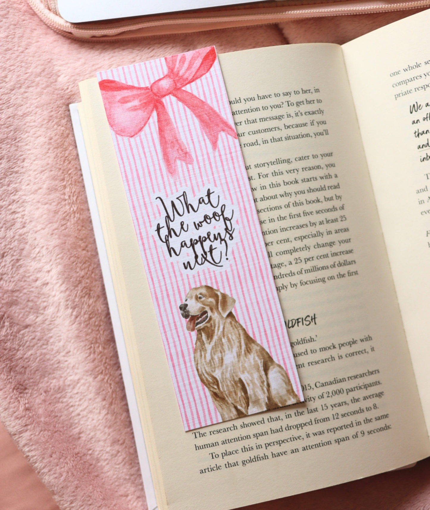 What the Woof Happens Next? Linen Bookmark – Multiple Dog Breeds