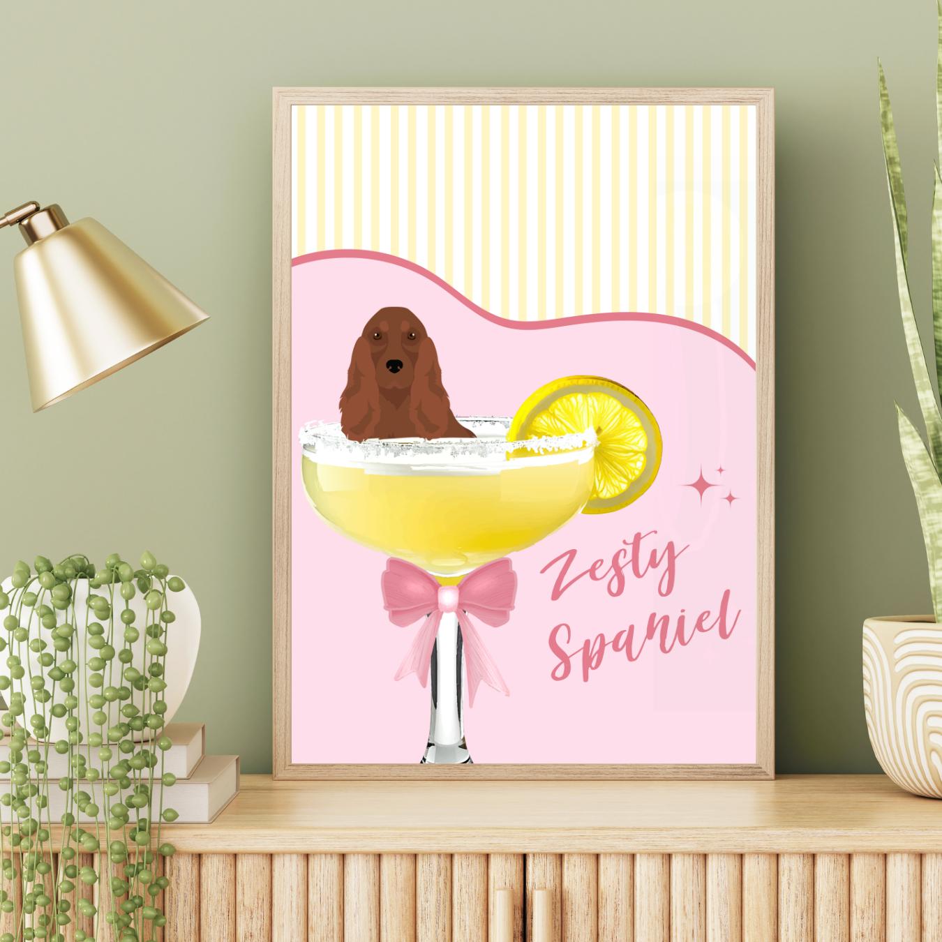 Zesty Spaniel Lemon Print