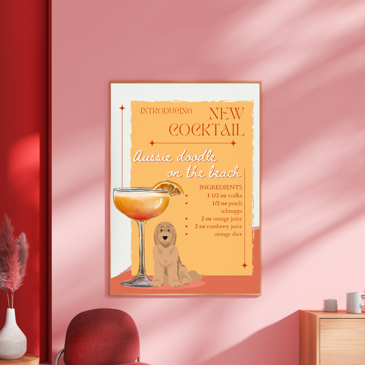 Aussie Doodle On The Beach Poster