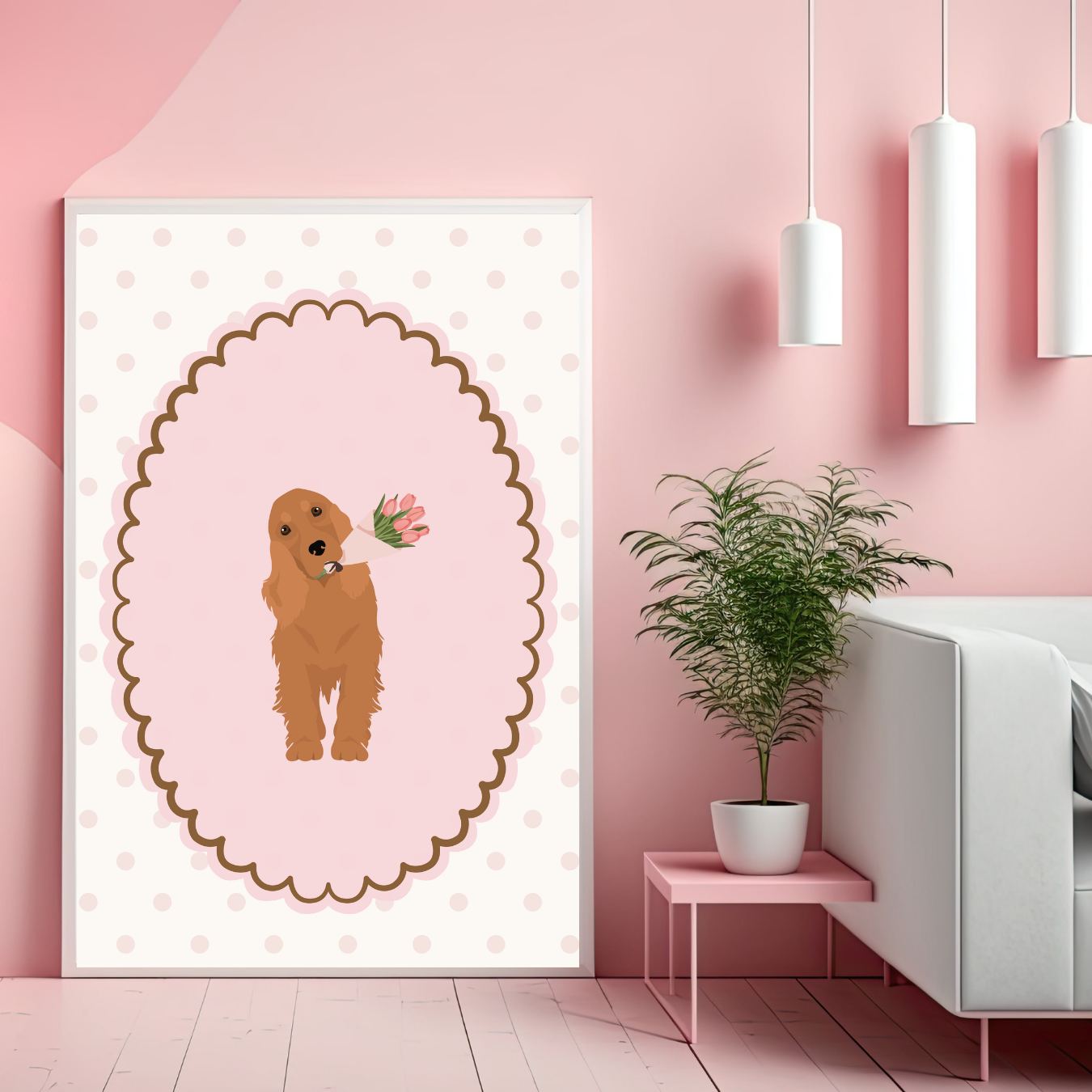 Tulip Cocker Spaniel Pokka Dot Print