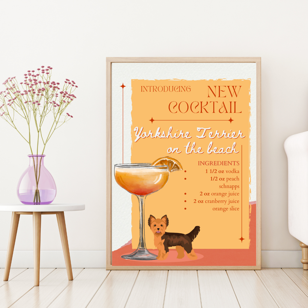 Yorkshire Terrier On The Beach Poster
