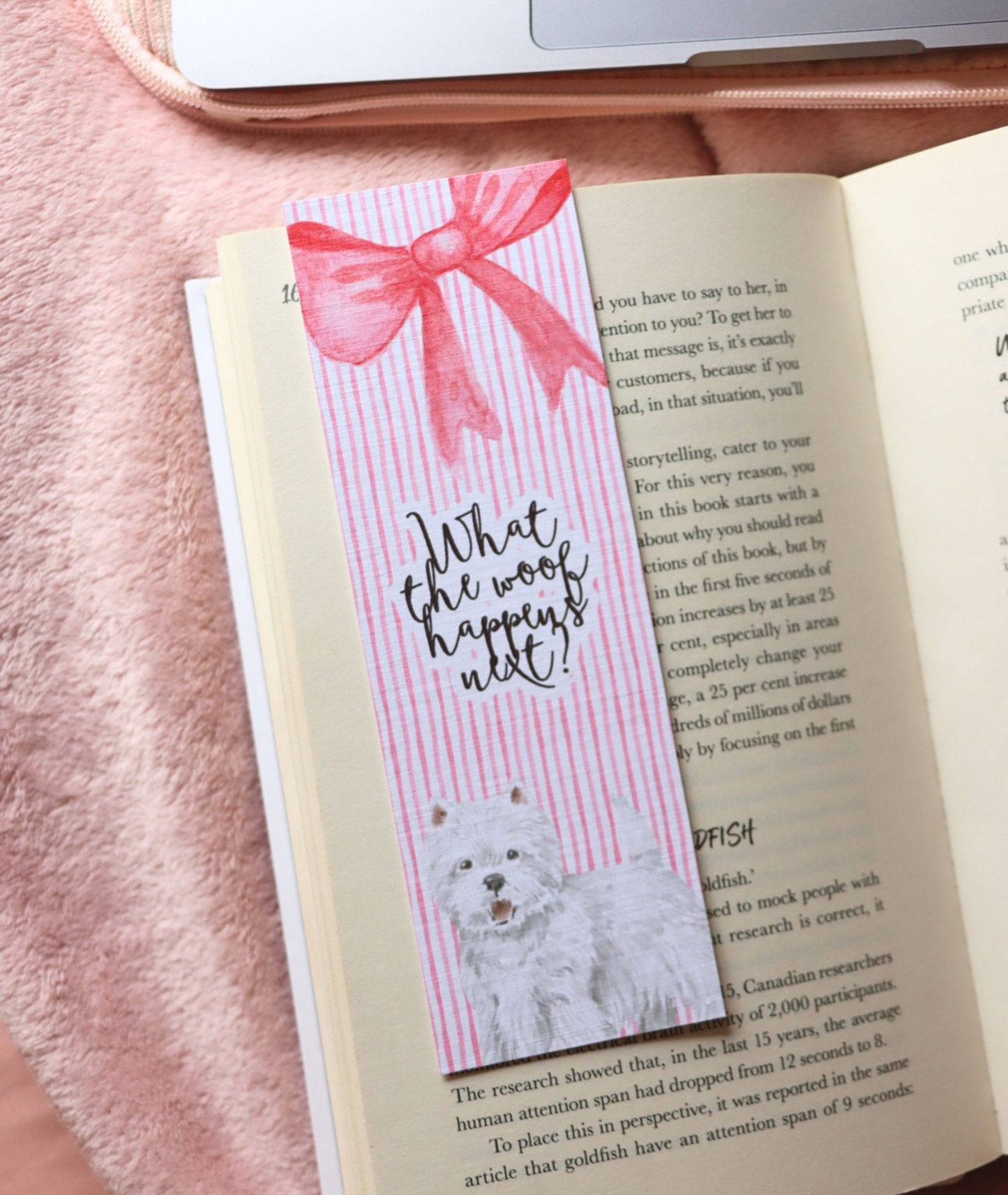 What the Woof Happens Next? Linen Bookmark – Multiple Dog Breeds