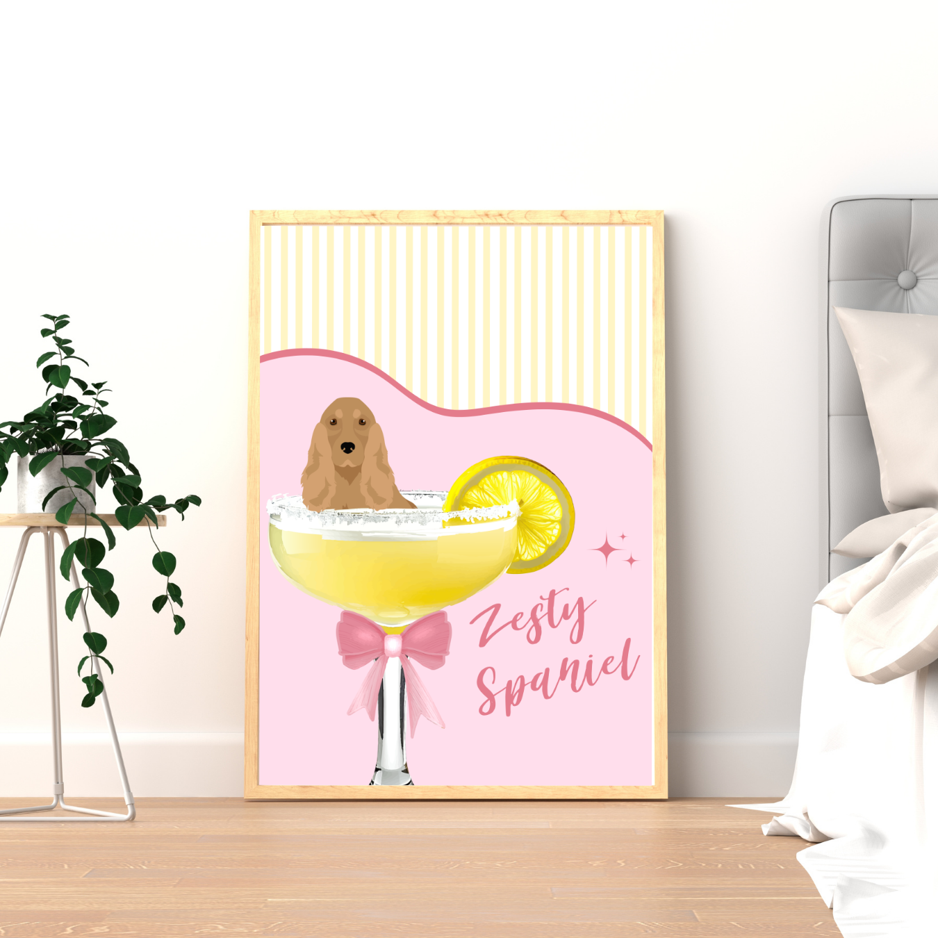 Zesty Spaniel Lemon Print