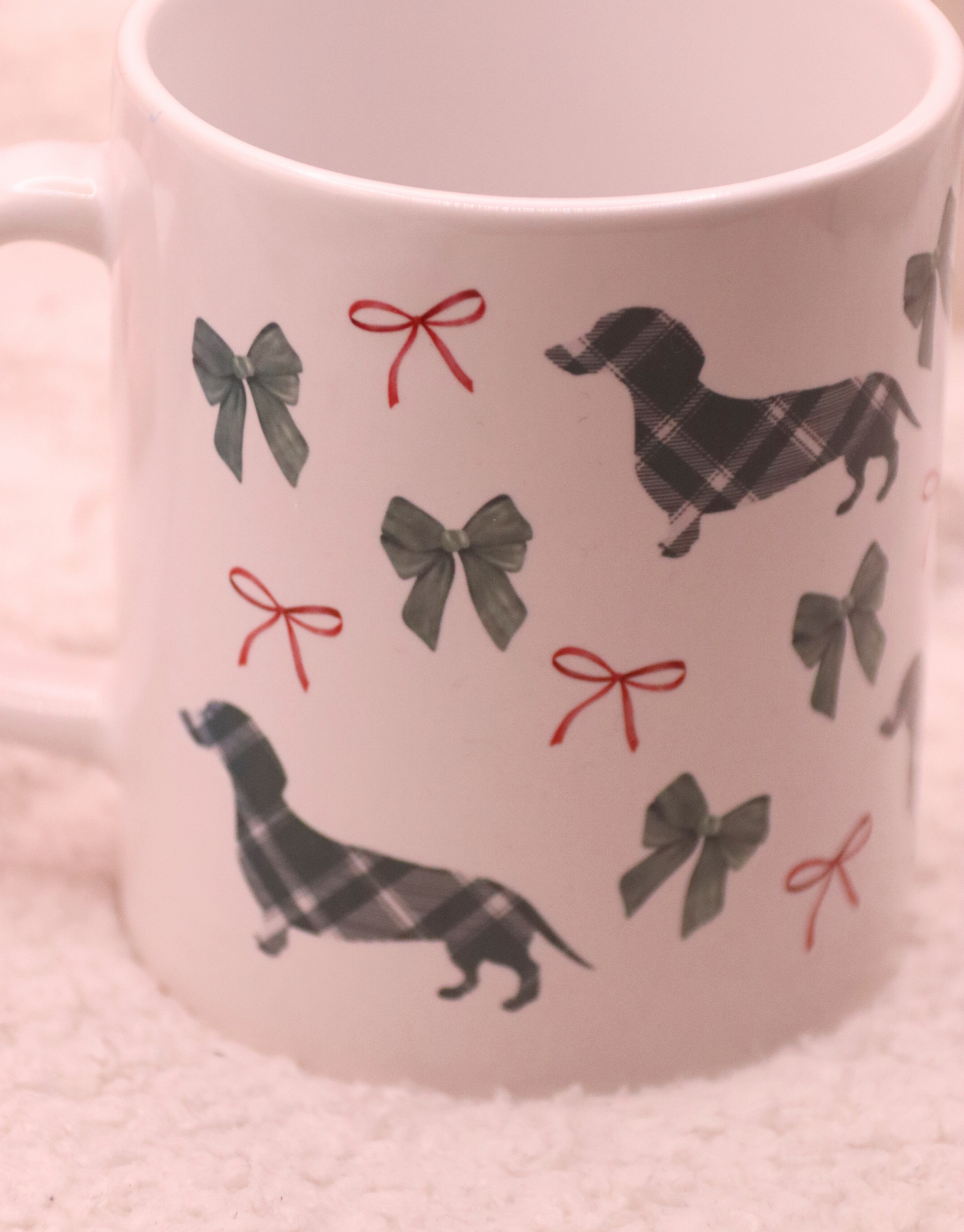 Dachshund Plaid Bow Mug