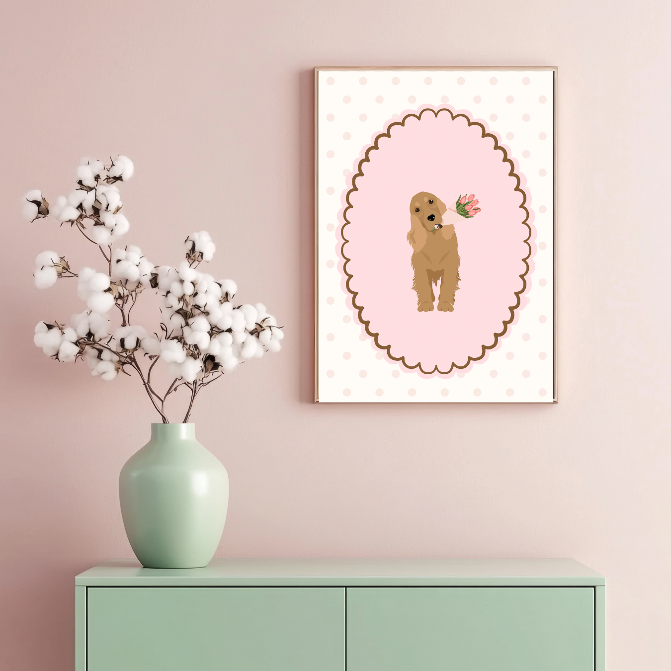 Tulip Cocker Spaniel Pokka Dot Print