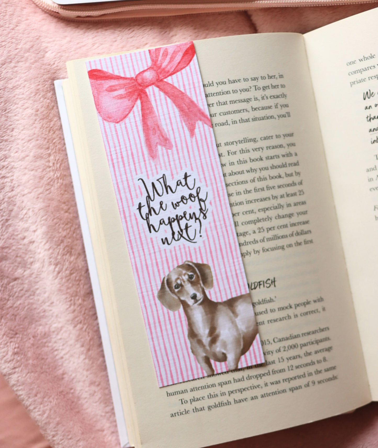 What the Woof Happens Next? Linen Bookmark – Multiple Dog Breeds